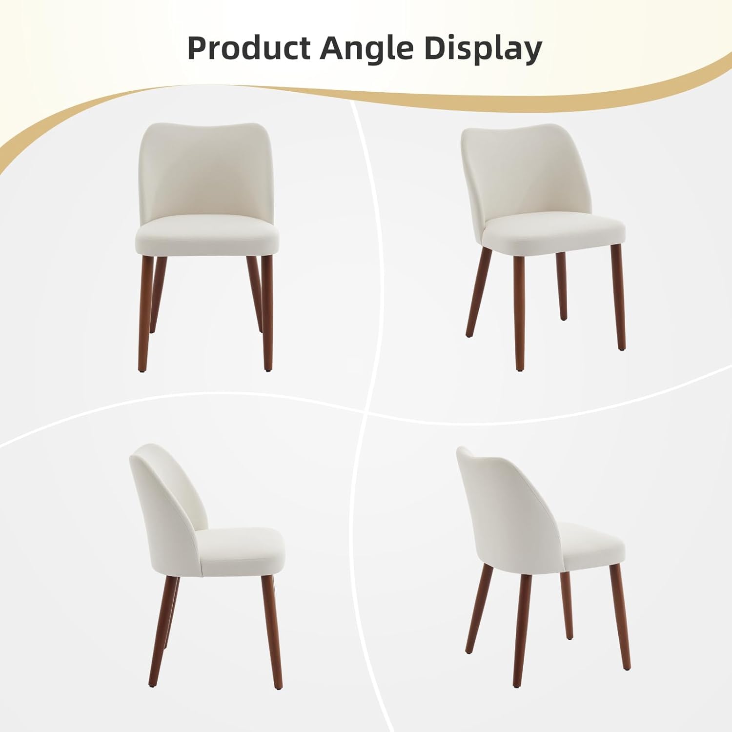 Garvee Set di 2 sedie da pranzo, in legno con rivestimento in lino e schienale ad ala, per cucina e sala da pranzo, 42x47x78 cm, colore naturale