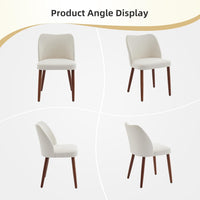 Garvee Set di 2 sedie da pranzo, in legno con rivestimento in lino e schienale ad ala, per cucina e sala da pranzo, 42x47x78 cm, colore naturale