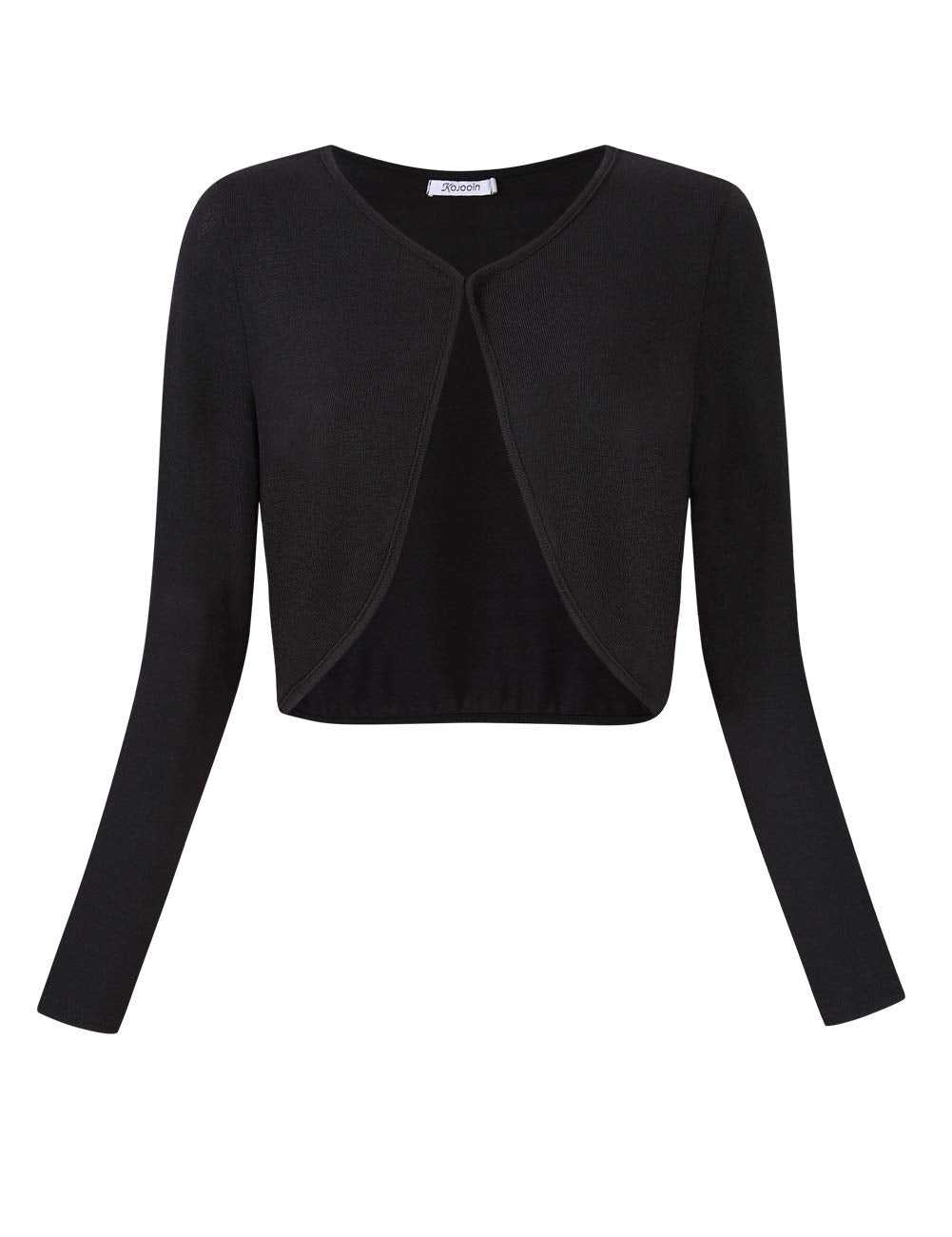 Garvee Giacca Bolero Corta da Donna in Maglia con Maniche Lunghe, Cardigan con Spalle Scoperte, Giacca Bolero Casual Top Nero S