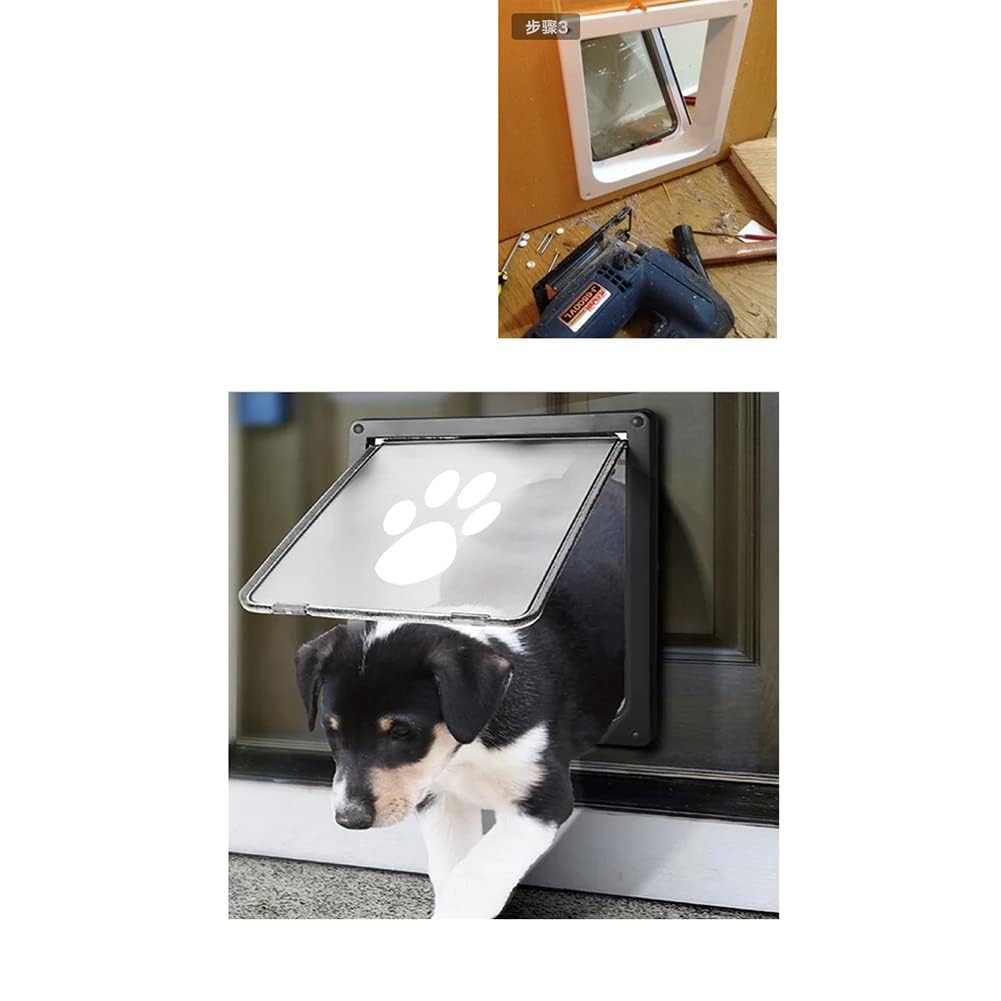 Garvee Porta per Cani Nera in ABS Silenziosa con Spazzole Integrate Montaggio Facile Varie Misure
