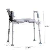 Sedile WC rialzato Garvee con braccioli, regolabile in larghezza e altezza, imbottito, telaio in alluminio, antiscivolo, per anziani, incl. porta carta igienica