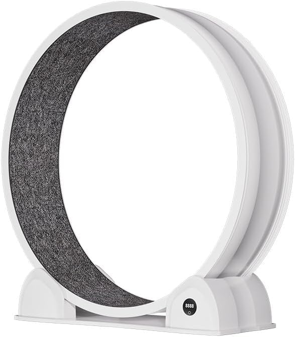 Ruota per esercizi per gatti Garvee da 45 pollici silenziosa con contapassi, pista da corsa staccabile in moquette, materiale ABS, stabile per la salute in ambienti chiusi, multifunzionale, grande, grigio