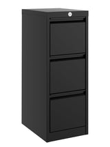 Mobiletto portadocumenti in metallo Garvee a 3 cassetti con serratura per ufficio e casa, acciaio da 6 mm, nero, verticale, resistente