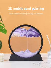 GARVEE Mobile Clessidra 3D Natura Paesaggio Arte 7 pollici Supporto in vetro viola per soggiorno e ufficio Decorazione