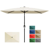 Garvee Ombrellone Rettangolare 305x198 cm con Crank e Tilt, Telaio Rinforzato in Ferro, Tessuto Poliestere Resistente, Ventilato, Giardino e Piscina, Nero - Beige