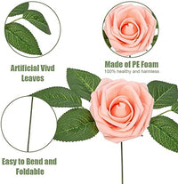 Rose artificiali Garvee, set da 25 pezzi, fiori di schiuma, rosa, per decorazioni fai da te, colori vivaci, resistenti, versatili