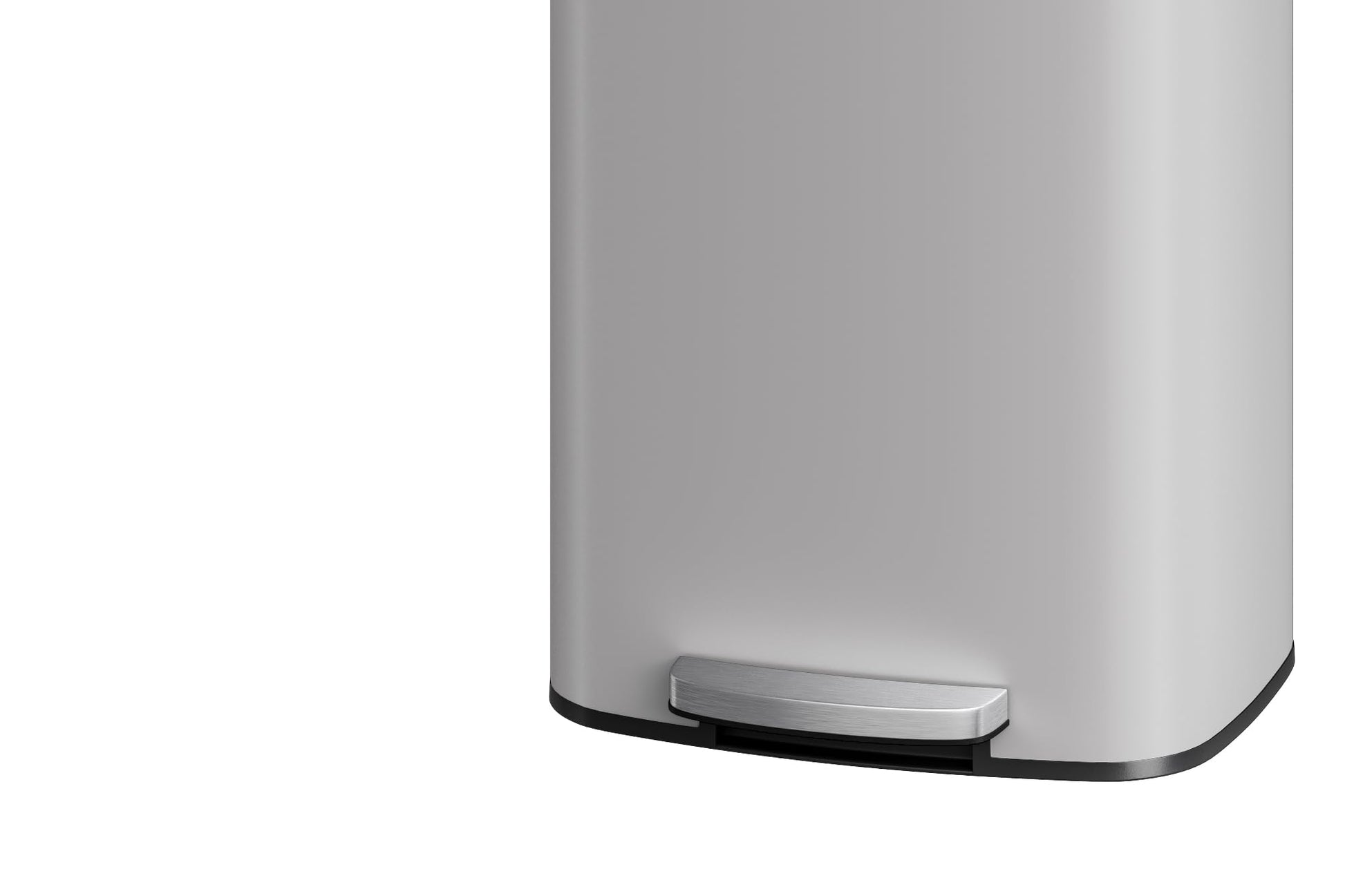 Pattumiera in metallo Garvee da 80 litri con coperchio, antiruggine, chiusura ammortizzata, bianca, per cucina e ufficio, compatta, resistente