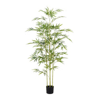 Albero di bambù artificiale Garvee da 5 piedi realizzato in materiale PU resistente con rami malleabili e base in cemento per uso interno ed esterno, verde