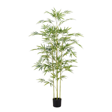 Albero di bambù artificiale Garvee da 5 piedi realizzato in materiale PU resistente con rami malleabili e base in cemento per uso interno ed esterno, verde