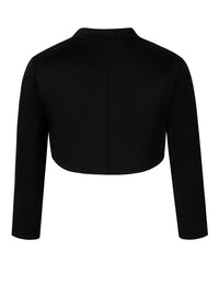 Garvee Elegante Femme Boléro Cardigan Court Manches 3/4, Mise à Ebene Noire, S