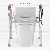 Rialzo per WC Garvee con braccioli, altezza e larghezza regolabili, sollevatore per WC per anziani, disabili e donne incinte (fino a 136 kg)