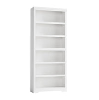 Garvee Libreria Rustica Alta 190,5 cm con 2-6 Ripiani Regolabili, MDF Robusta, Design Elegante, Anti-Ribaltamento per Soggiorno e Studio, Bianco
