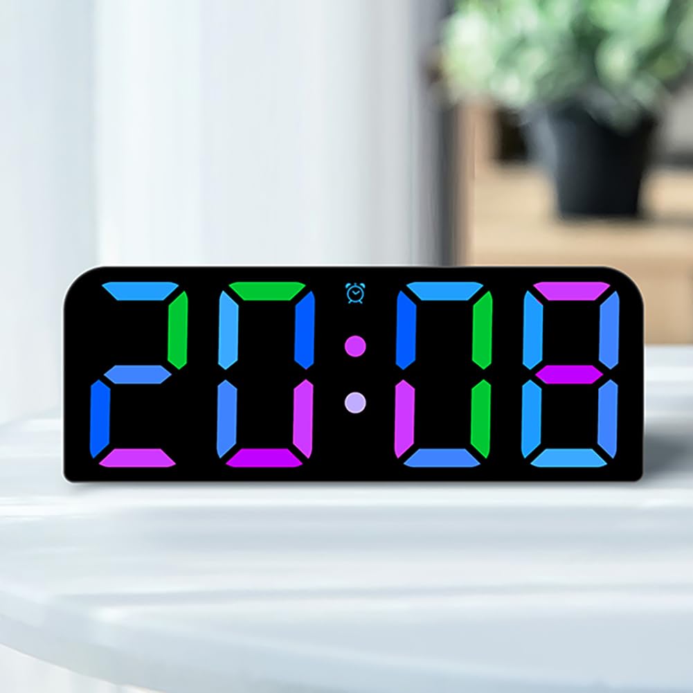 Orologio da parete digitale Garvee da 24 cm a LED bianco per camera da letto, ufficio, soggiorno con telecomando e luminosità regolabile