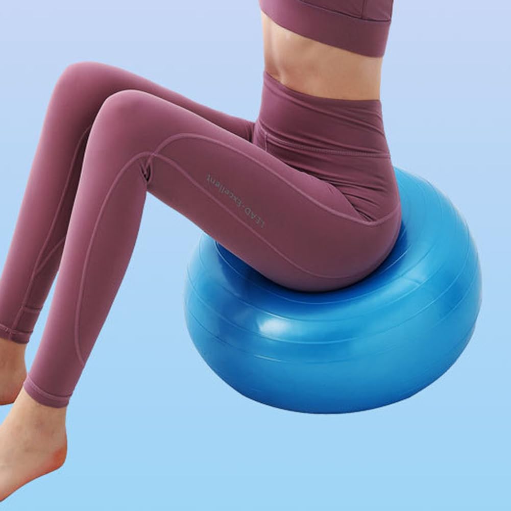 Palla da ginnastica Garvee Donut 50 cm blu per ufficio e aula, PVC, antiscivolo con pompa, allenamento di stabilità ed equilibrio