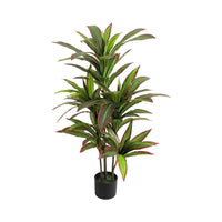 Albero di dracena artificiale Garvee da 4 piedi/5 piedi con rami regolabili per casa e ufficio, vaso nero, verde