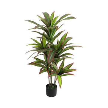 Albero di dracena artificiale Garvee da 4 piedi/5 piedi con rami regolabili per casa e ufficio, vaso nero, verde