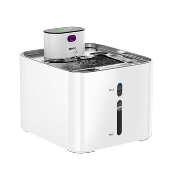 Fontanella automatica wireless per gatti Garvee da 4,2 l con vassoio in acciaio inossidabile, 2 modalità di uscita dell'acqua, ultra silenziosa 25 dB, per gatti, 21 x 18 x 19 cm, argento