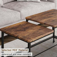 Garvee Couchtisch Vintage Rettangolare in MDF e Metallo, Industriale Retro, 101x50x48 cm, Nero