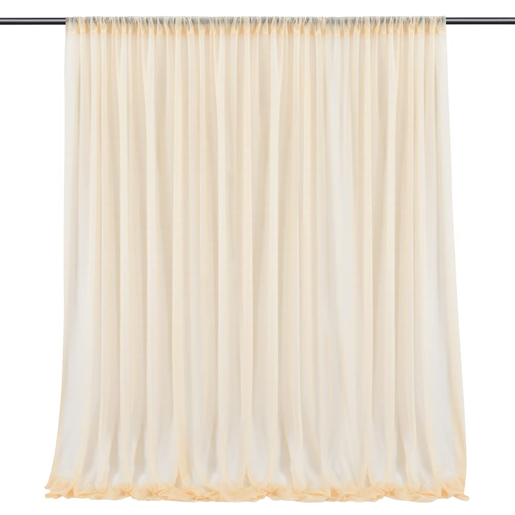 Tenda per fondale Garvee, tende staccabili per fotografia, per palcoscenici, feste di matrimonio, 1,5 m x 2,4 m, color champagne