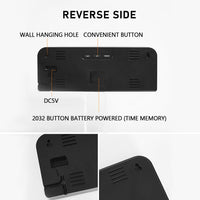 Orologio da parete digitale Garvee da 24 cm a LED bianco per camera da letto, ufficio, soggiorno con telecomando e luminosità regolabile