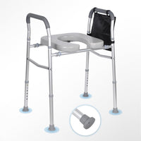 Rialzo per WC Garvee con braccioli, altezza e larghezza regolabili, sollevatore per WC per anziani, disabili e donne incinte (fino a 136 kg)