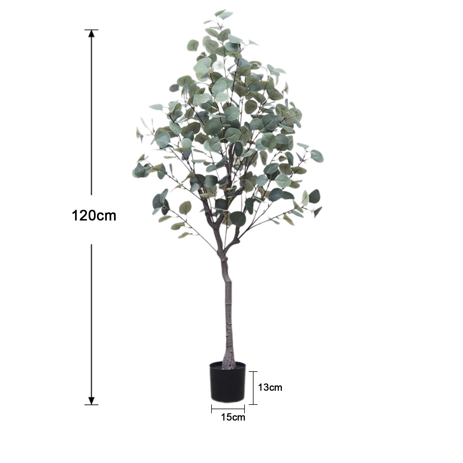 Albero di eucalipto artificiale Garvee da 3,9 piedi con foglie di seta realistiche per la decorazione di casa e ufficio, verde
