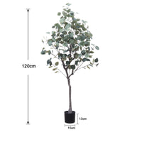 Albero di eucalipto artificiale Garvee da 3,9 piedi con foglie di seta realistiche per la decorazione di casa e ufficio, verde