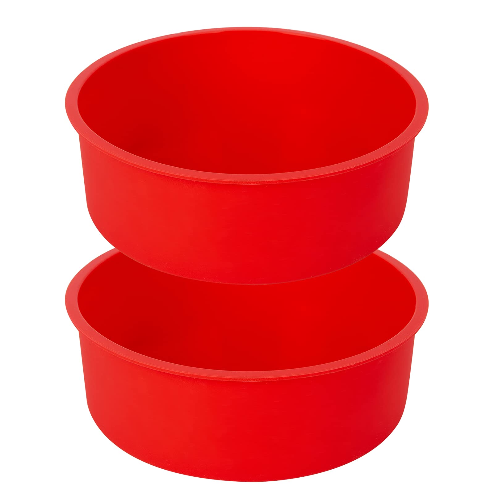 Stampo per torta in silicone Garvee da 2 pezzi, rotondo da 6 pollici, rosso | Antiaderente e a sgancio rapido | Riutilizzabile per feste e dolci
