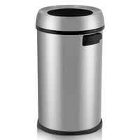 Pattumiera aperta Garvee da 65 l 17 gal per uso commerciale, in acciaio inossidabile spazzolato, resistente, senza coperchio, con maniglie, per uso in cucina e all'aperto