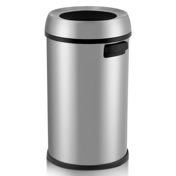 Pattumiera aperta Garvee da 65 l 17 gal per uso commerciale, in acciaio inossidabile spazzolato, resistente, senza coperchio, con maniglie, per uso in cucina e all'aperto