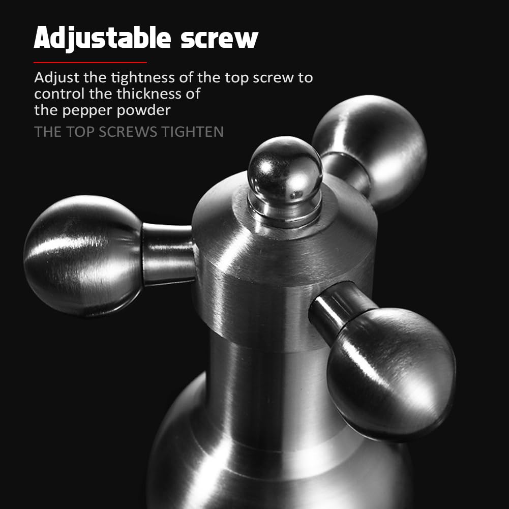 Set macina sale e macina pepe Garvee, acciaio inossidabile, ricaricabile, regolabile, per casa e cucina, macina spezie compatto