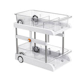 Ripiani scorrevoli Garvee, cestini estensibili a 2 livelli, cucina e bagno, dimensioni regolabili, materiale ABS