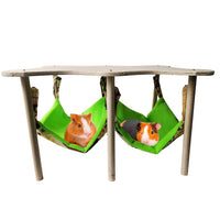 GARVEE Grande amaca per porcellini d'India con struttura in legno per conigli e furetti, 30x30x24 cm, materiale in tessuto morbido, design country