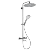 Garvee Sistema Doccia con Termostato e Sicurezza 38°C, Rubinetto Doccia con 3 Funzioni, Materiale Resistente, Montaggio Facile, Bagno Familiare, Argento