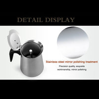 Garvee Caffettiera per fornello, Acciaio Inox, Caffettiera Italiana, 450 ml, Argento