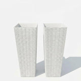 Garvee Set 2 Vasi Grandi 61 cm Per Piante Indoor E Outdoor, Con Rivestimenti Rimovibili, Materiale Resistente, Ideali Per Alberi E Fiori, Verde - Bianco