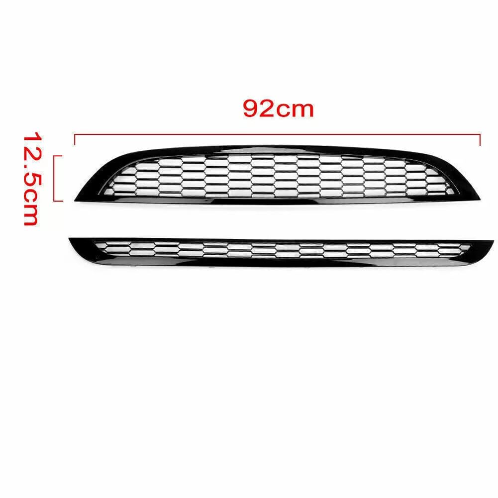 Griglia anteriore Garvee compatibile con Mini Cooper R50 R52 R53, struttura a nido d'ape in ABS, nero lucido, protezione durevole