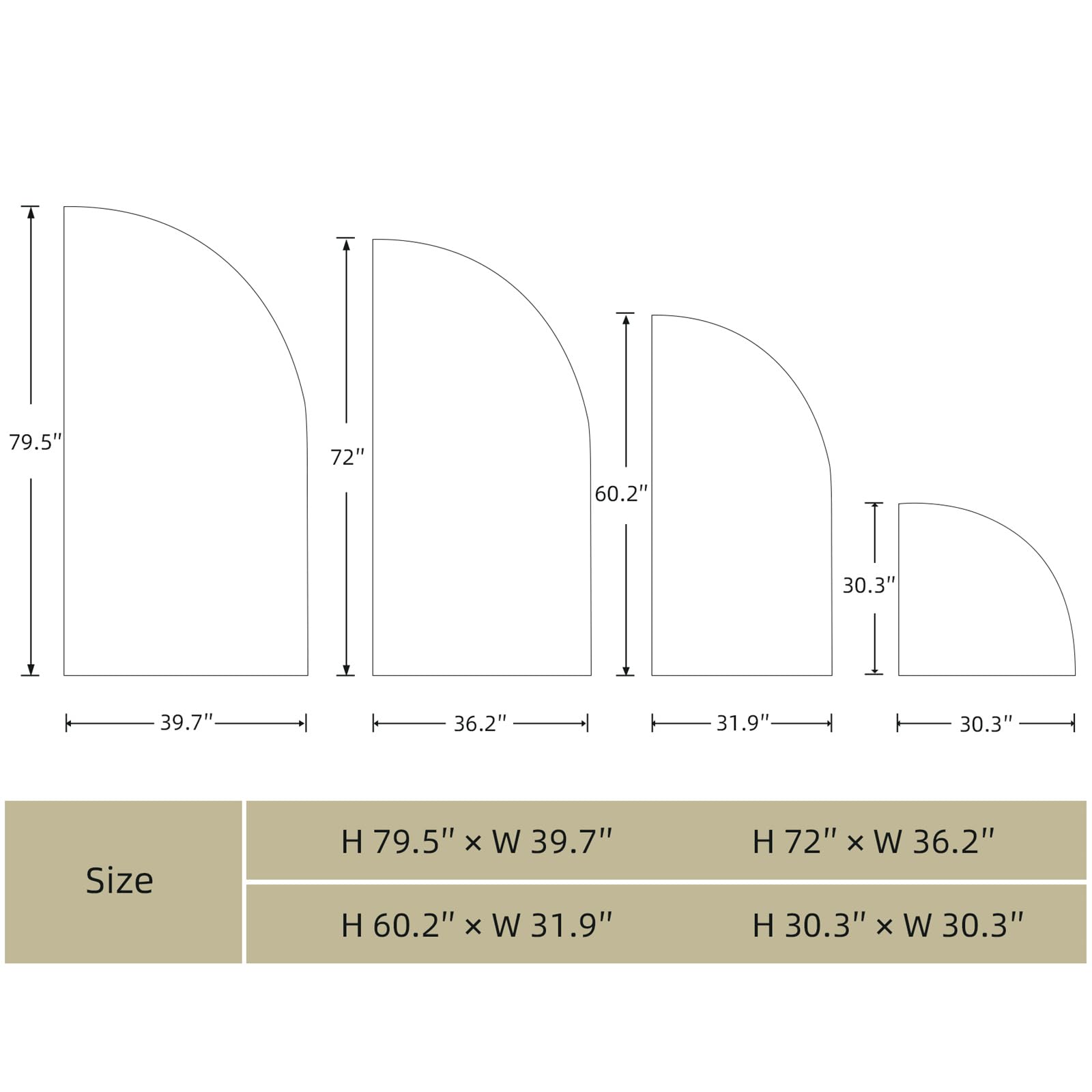 Garvee Copertura per arco nuziale 5 piedi Elastico in spandex con parte superiore a mezzaluna, riutilizzabile per decorazioni per matrimoni, compleanni e feste, bianco