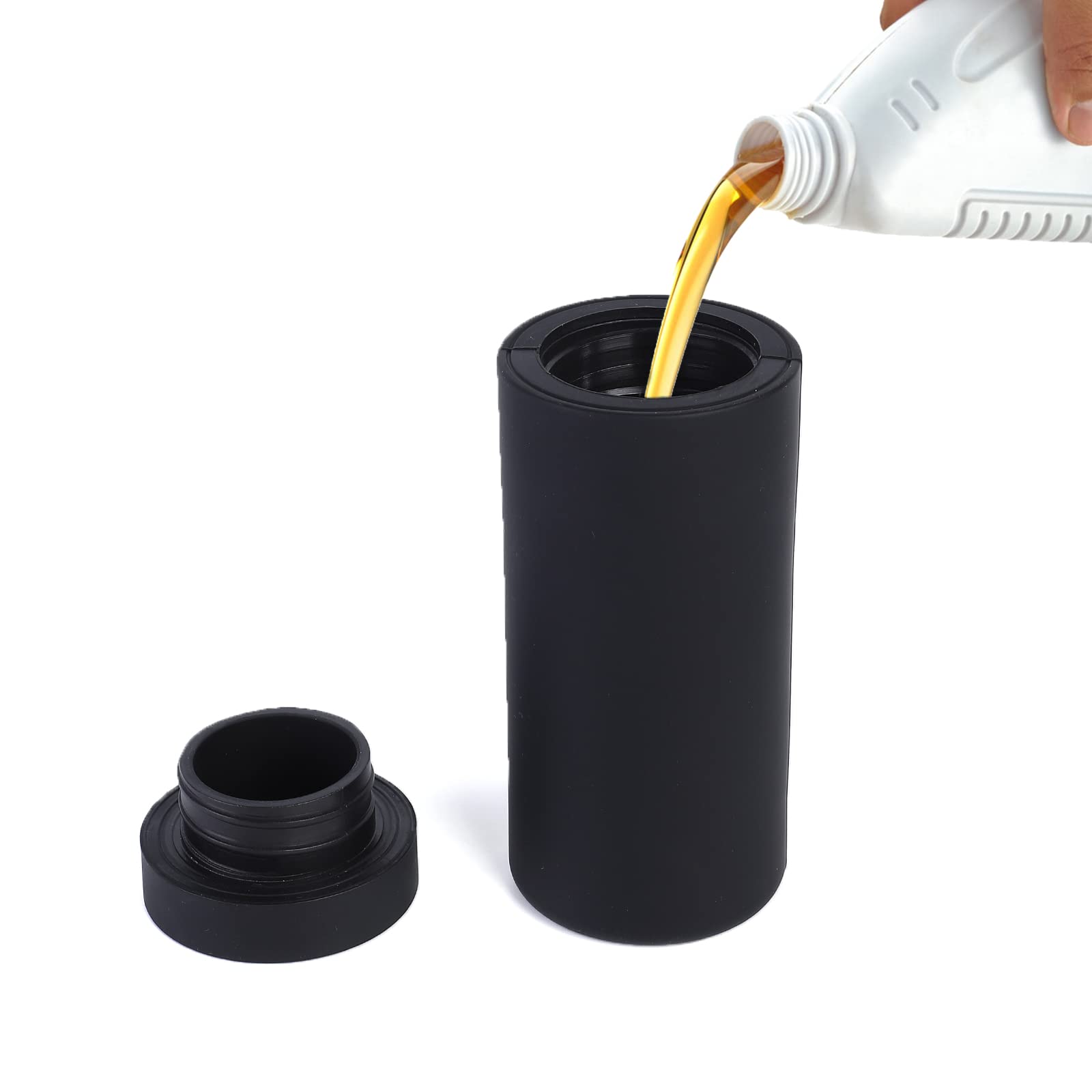 Dispenser di detersivo per piatti ricaricabile Garvee, bottiglia in silicone, facile da spremere, dispenser di sapone per le mani per cucina e bagno, nero