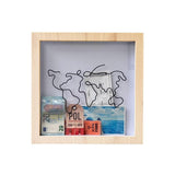 Garvee Scatola Porta Biglietti 3D Cornice 30x30 cm Legno Shadow Box Decorazione Casa