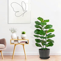 Garvee 39 pollici artificiale Ficus Lyrata albero di plastica per ufficio e soggiorno verde realistico facile da curare