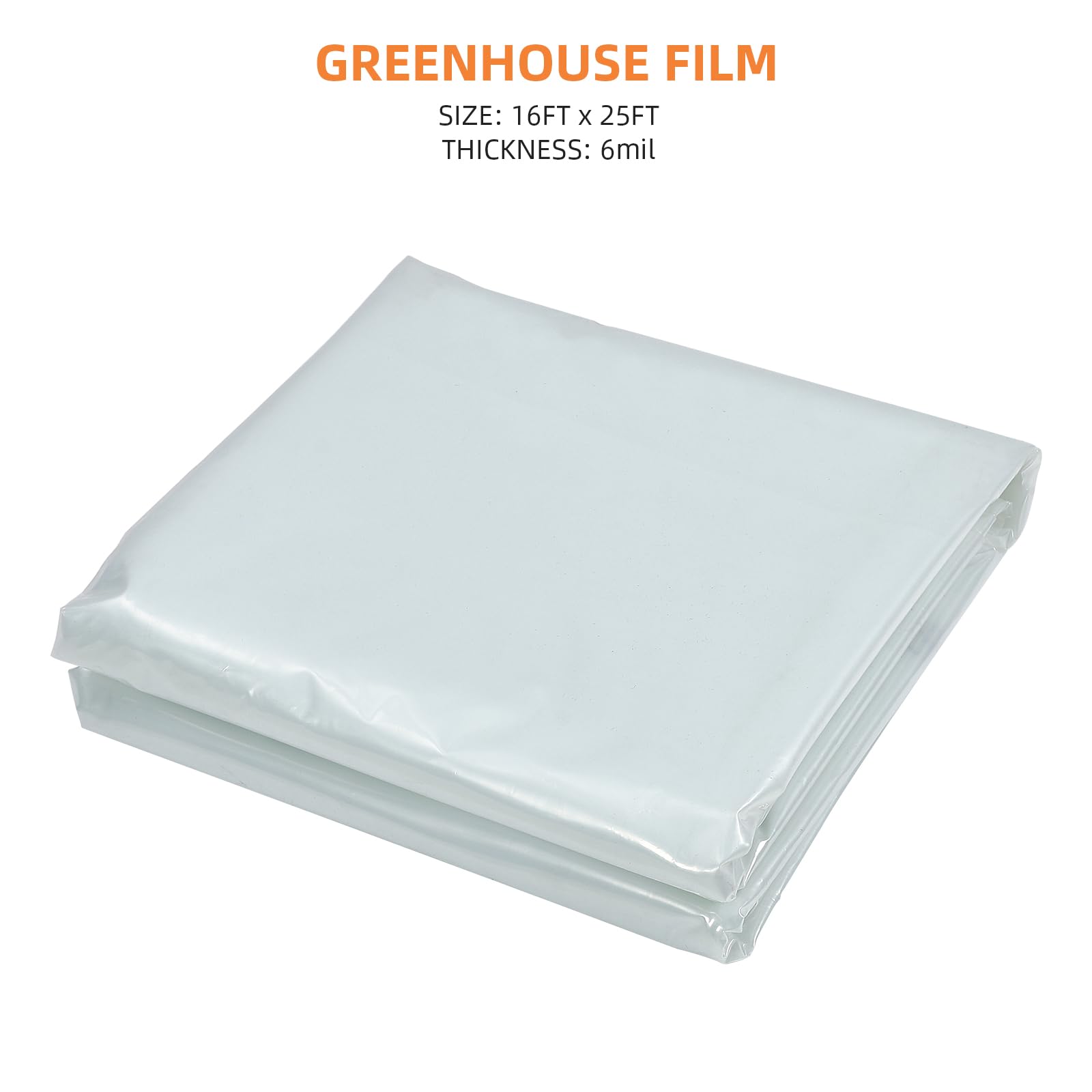 Garvee Lámina Transparente Polietileno Invernadero 6 Mil Extra Gruesa Resistente UV Anti-Goteo Jardín Granja 4,87x7,62 m