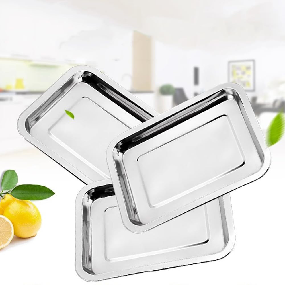 Piastra da forno universale Garvee in acciaio inox 304, grande capacità, rivestimento antiaderente, resistente al calore fino a 200°C, per arrostire e grigliare, argento