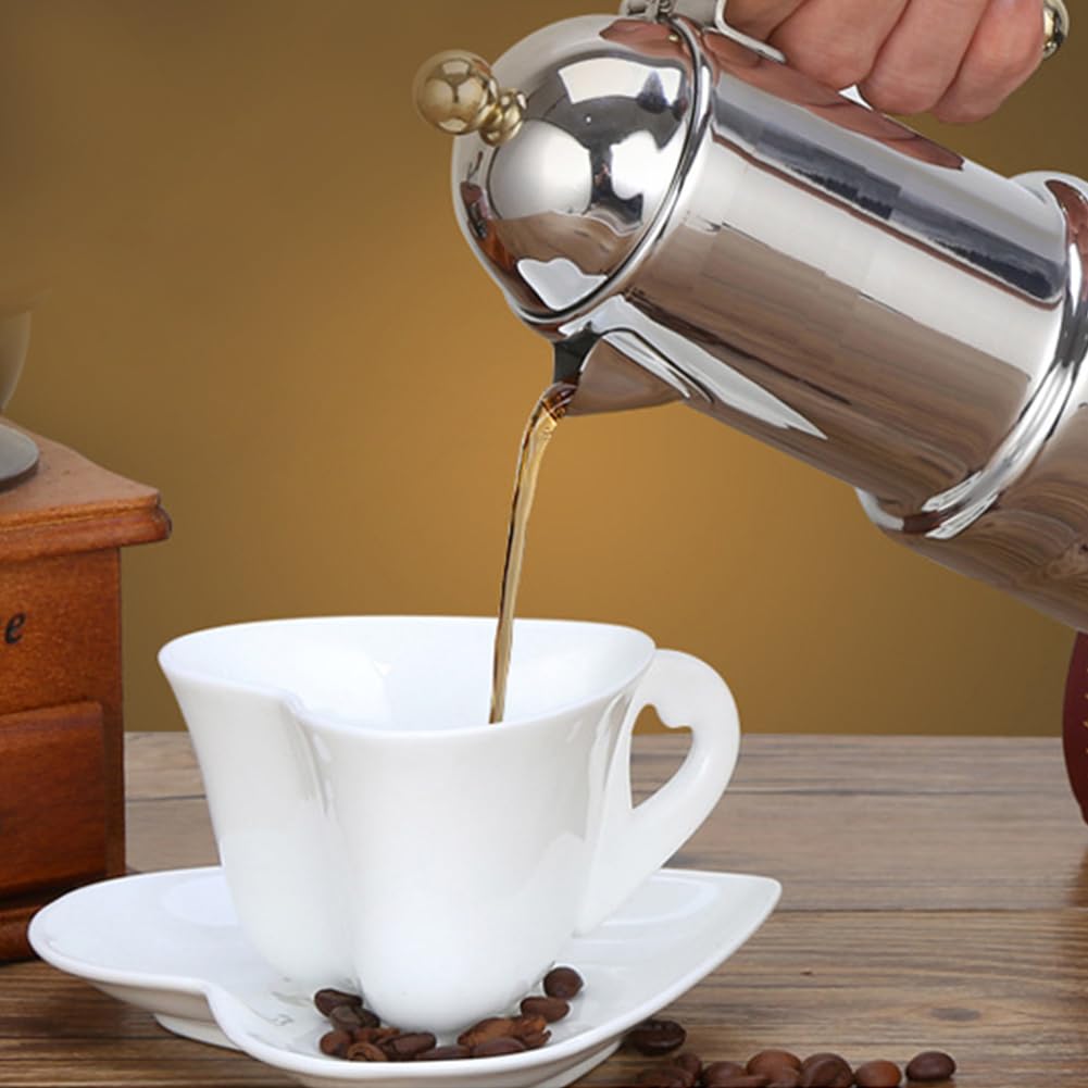 Garvee Induction Espresso Maker in acciaio inox - 4 tazze, per piani cottura a induzione, perfetta per gli amanti del caffè