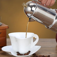 Garvee Induction Espresso Maker in acciaio inox - 4 tazze, per piani cottura a induzione, perfetta per gli amanti del caffè