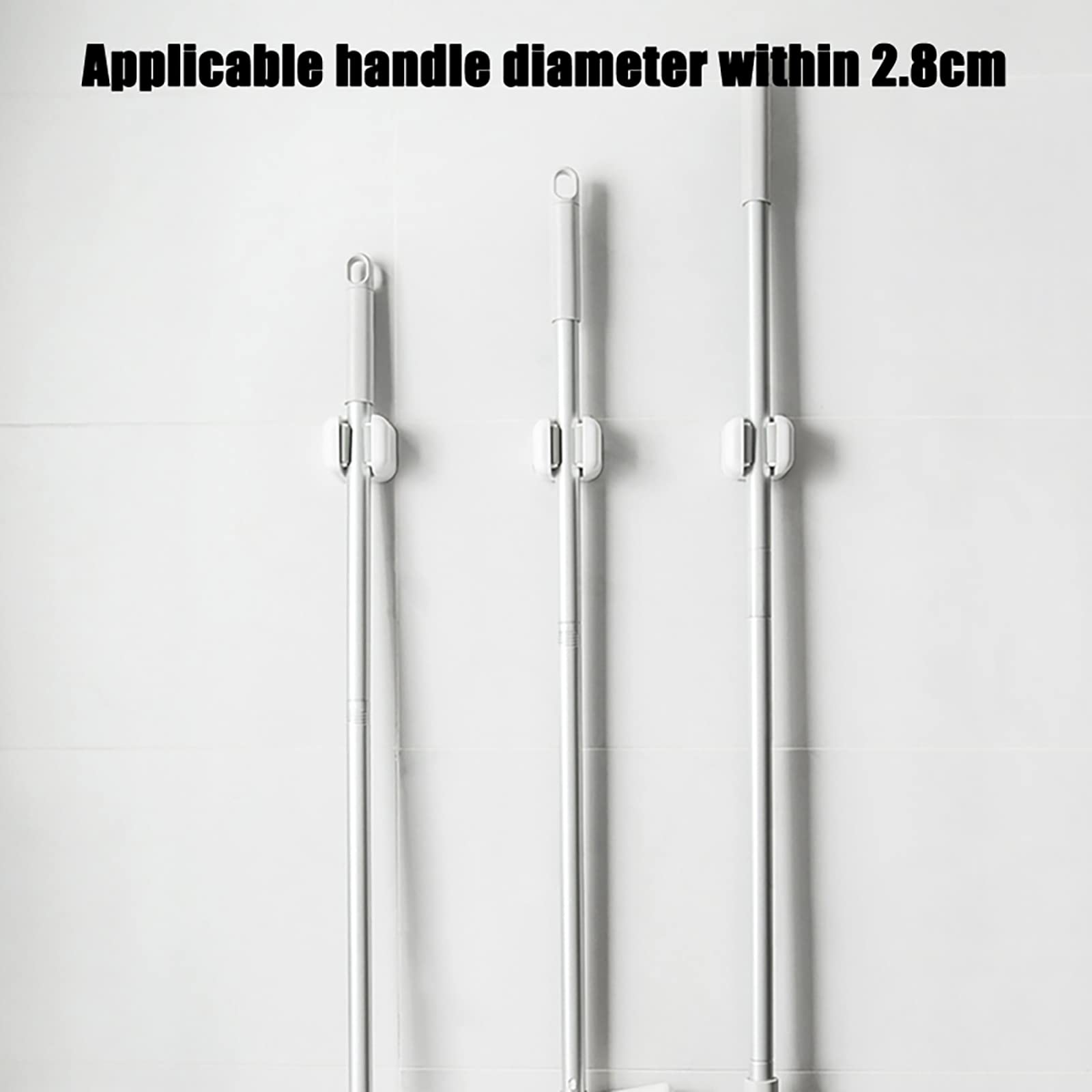 Garvee Set da 3 pezzi Porta scopa autoadesivo con supporto da parete antiscivolo per cucina e giardino, robusto, non richiede foratura