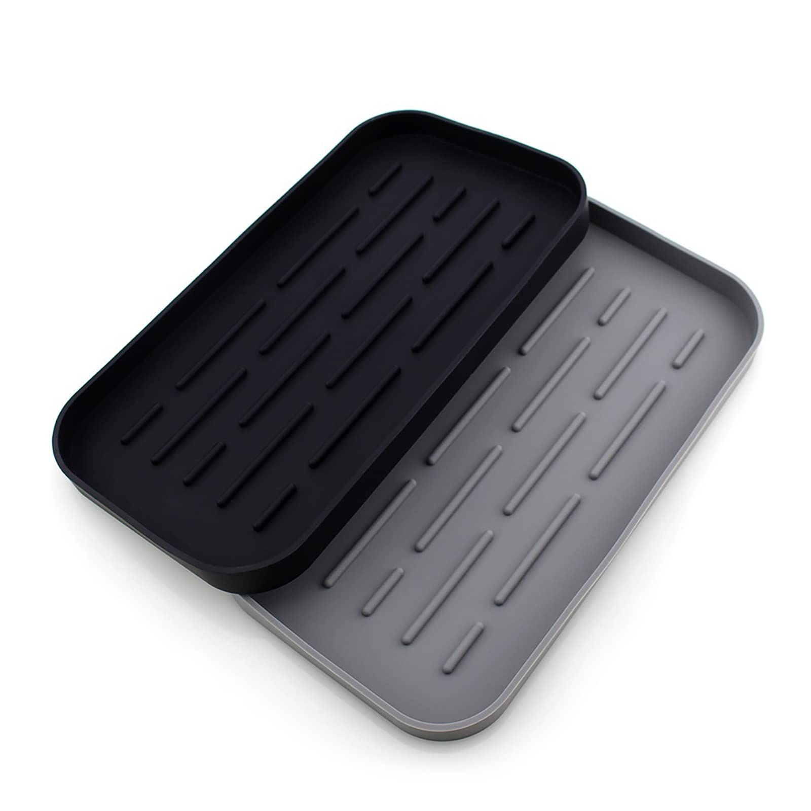 Vassoio portaoggetti per lavello in silicone Garvee, tappetino per asciugatura da cucina, antiscivolo, portaoggetti per lavello da cucina, vassoio raccogligocce, accessorio per il piano di lavoro della cucina del bagno