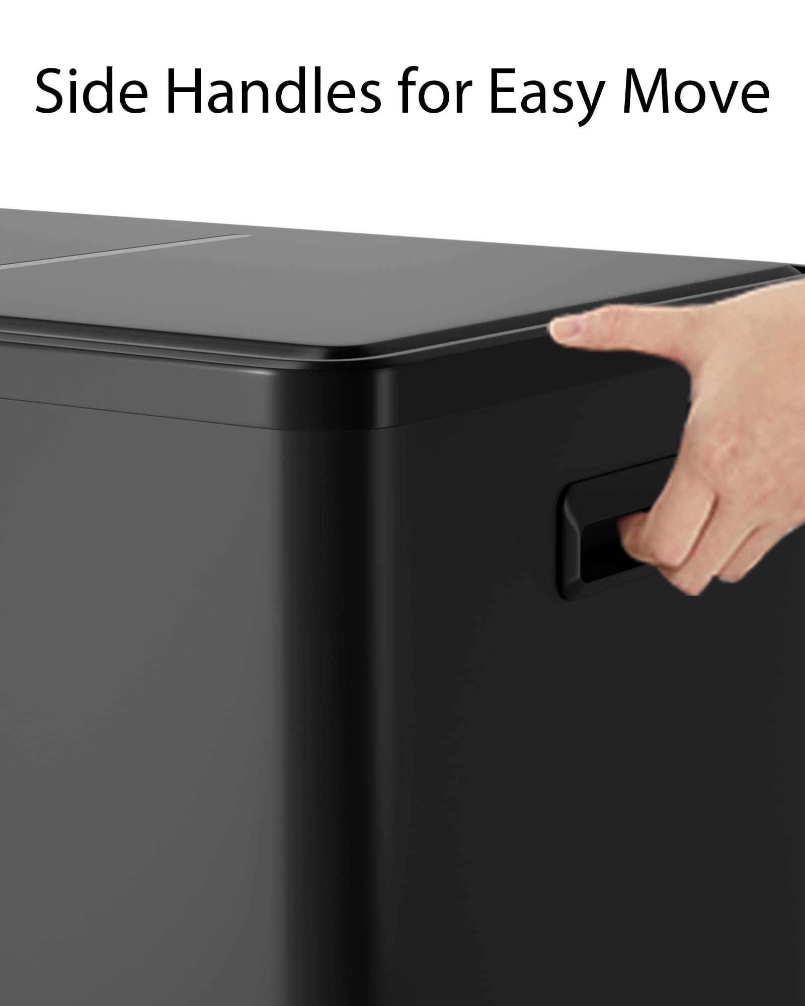 Pattumiera Garvee Double in acciaio inox con coperchio e pedale per cucina e riciclaggio, 2x8L, silenziosa, compatta, argento