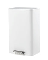 Garvee Bidone della Spazzatura da Ufficio Salvaspazio 18 Litri con Coperchio Soft-Close, Pedale, Acciaio Inox Bianco, Rettangolare per Cucina e Garage - White