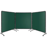Schermo Saldatura Garvee 3 Pannelli 6x6 Piedi - Telaio Acciaio PVC Trasparente Ignifugo Verde Portatile per Officine Garage
